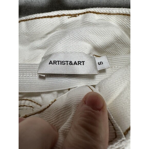 Artist & Art High Elastic Cinch Waisted White Shorts Women’s Size Small Y2K - Picture 4 of 8